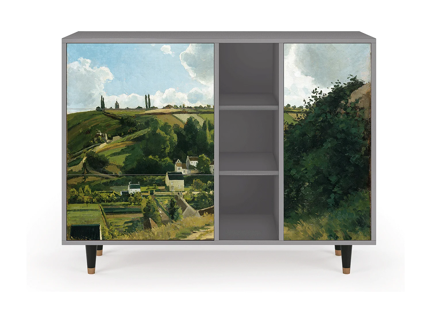 Kredens - 125x98x48 cm - BS2 - Jalais Hill by Pissarro, Szary