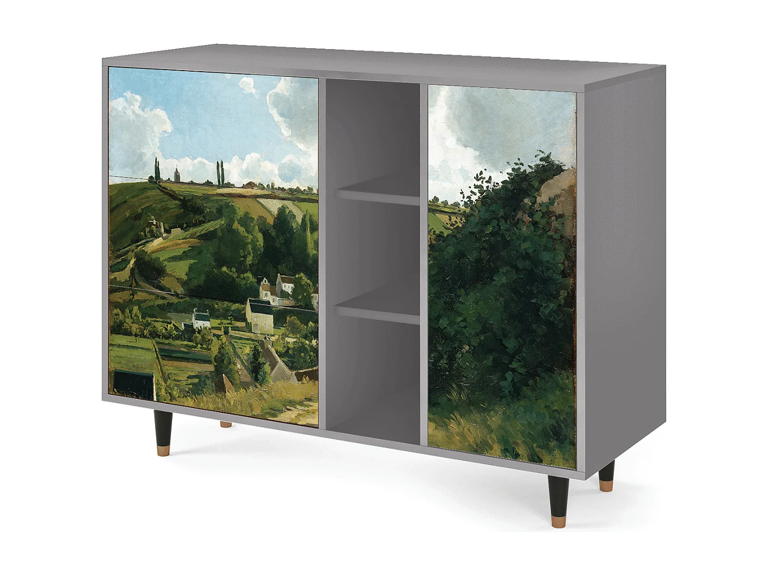 Kredens - 125x98x48 cm - BS2 - Jalais Hill by Pissarro, Szary