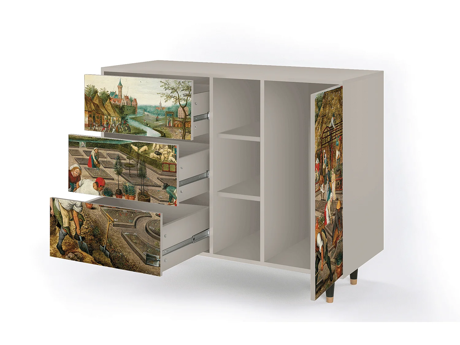 Buffet - 125x98x48 cm - BS2 - The Younger - Spring, Sable