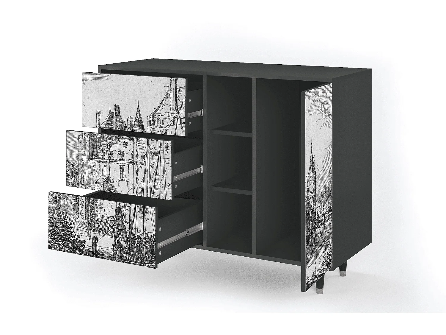 Buffet - 125x98x48 cm - BS2 - Castle by Breugel, Anthracite