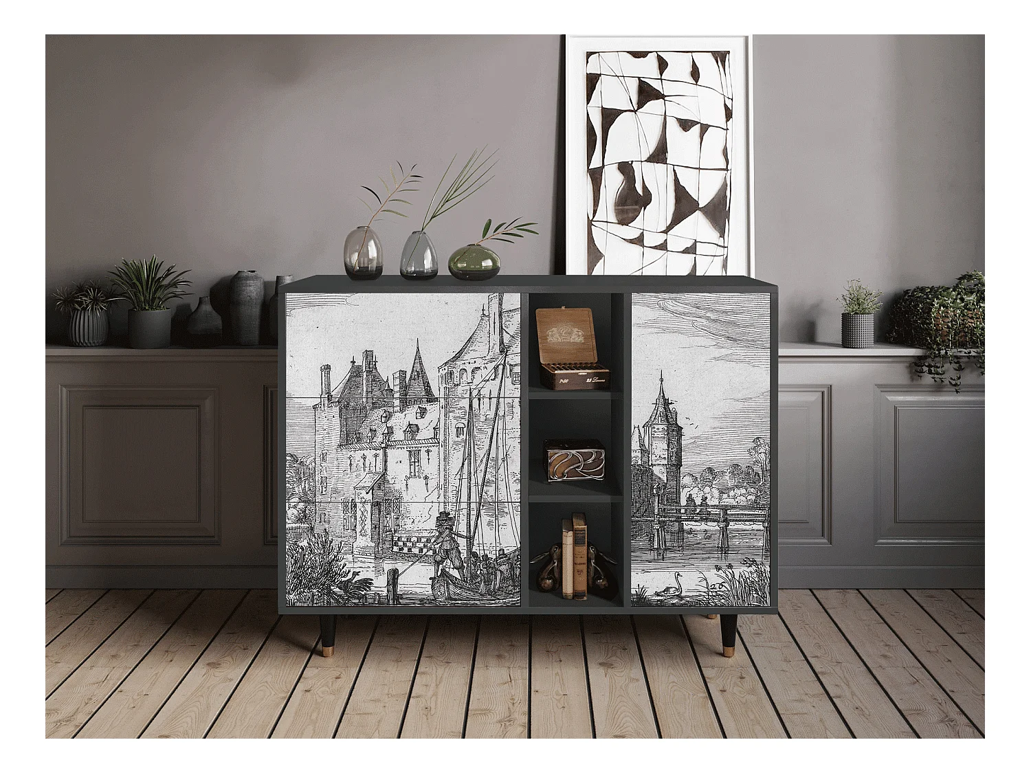 Sideboard - 125x98x48 cm - BS2 - Castle by Breugel, Anthrazit