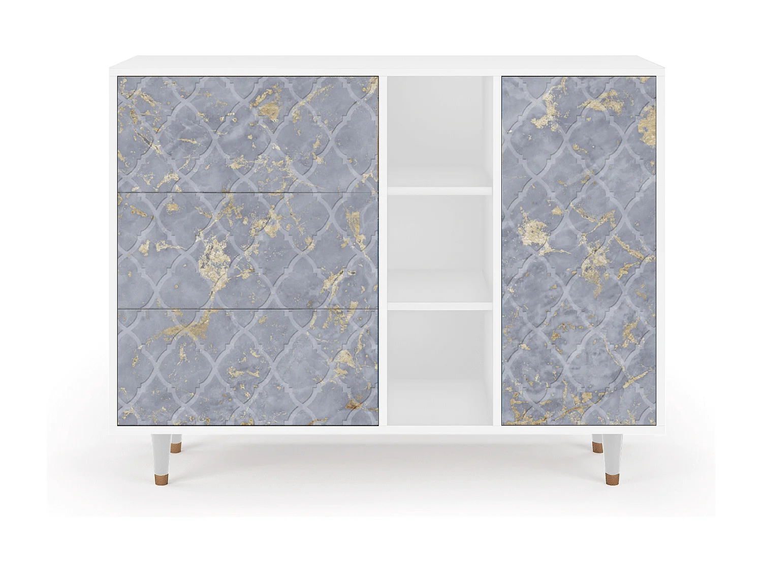 Credenza - 125x98x48 cm - BS2 - Golden Smoke, Bianco