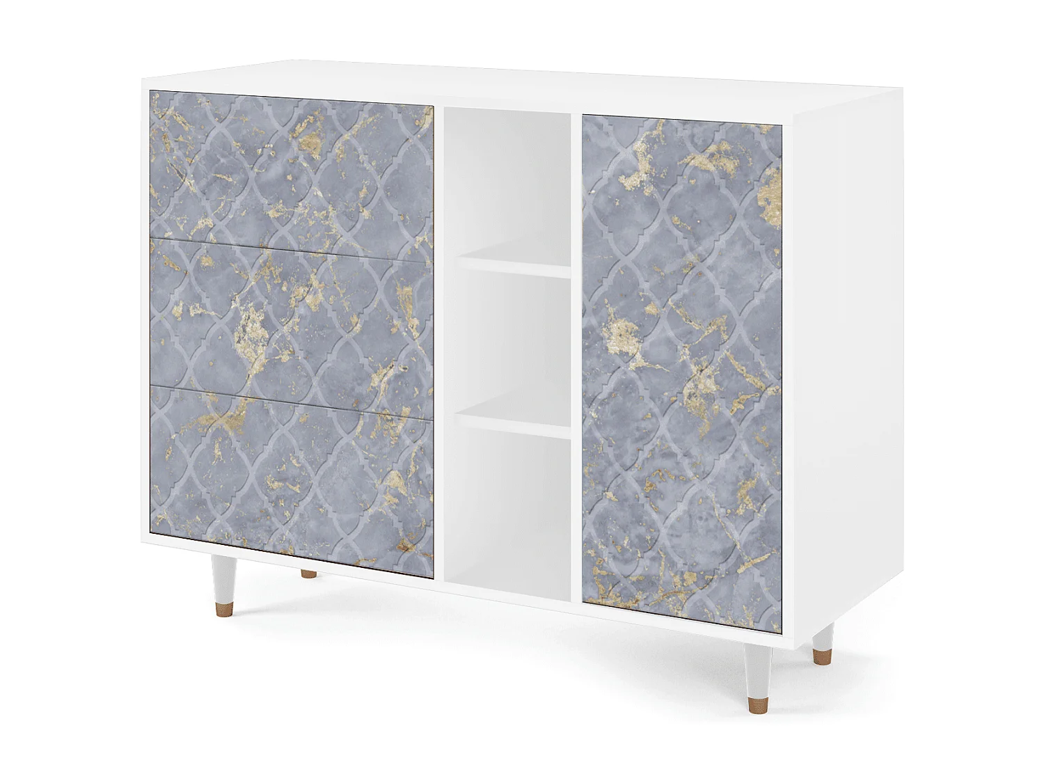 Credenza - 125x98x48 cm - BS2 - Golden Smoke, Bianco