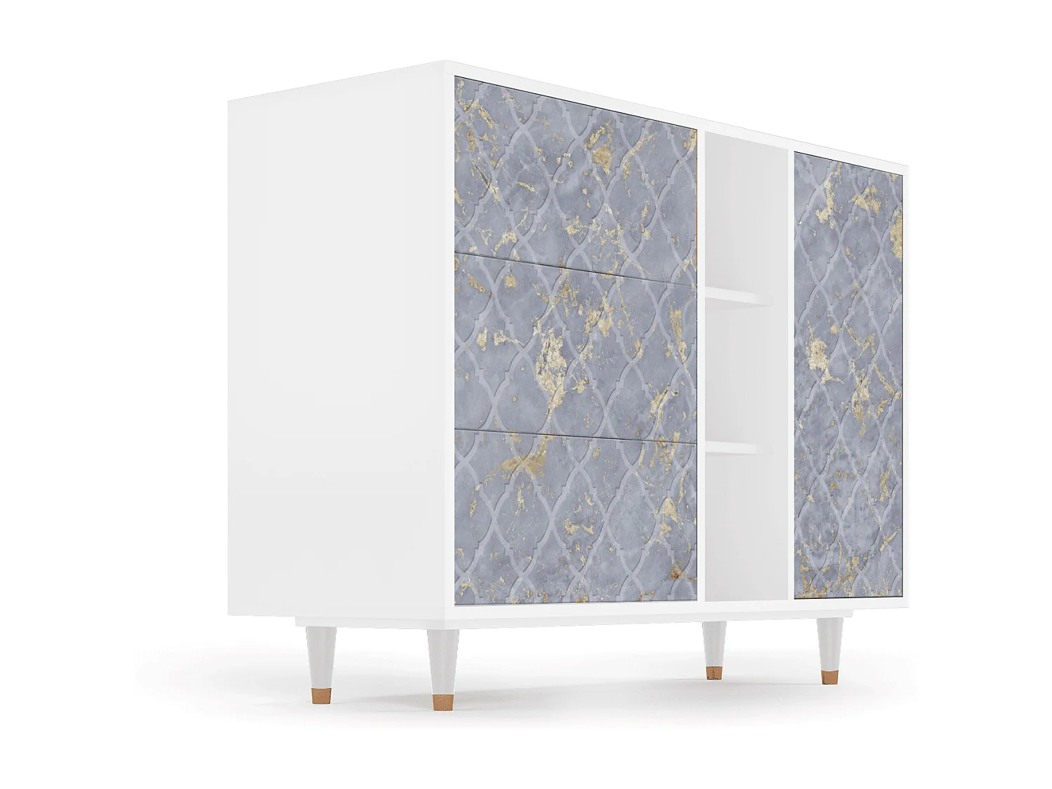 Credenza - 125x98x48 cm - BS2 - Golden Smoke, Bianco
