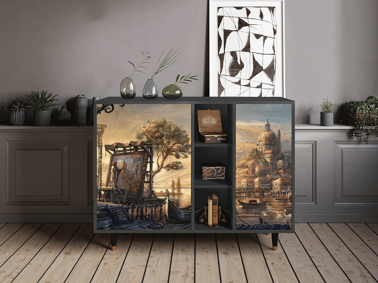 Buffet - 125x98x48 cm - BS2 - Venice, Anthracite