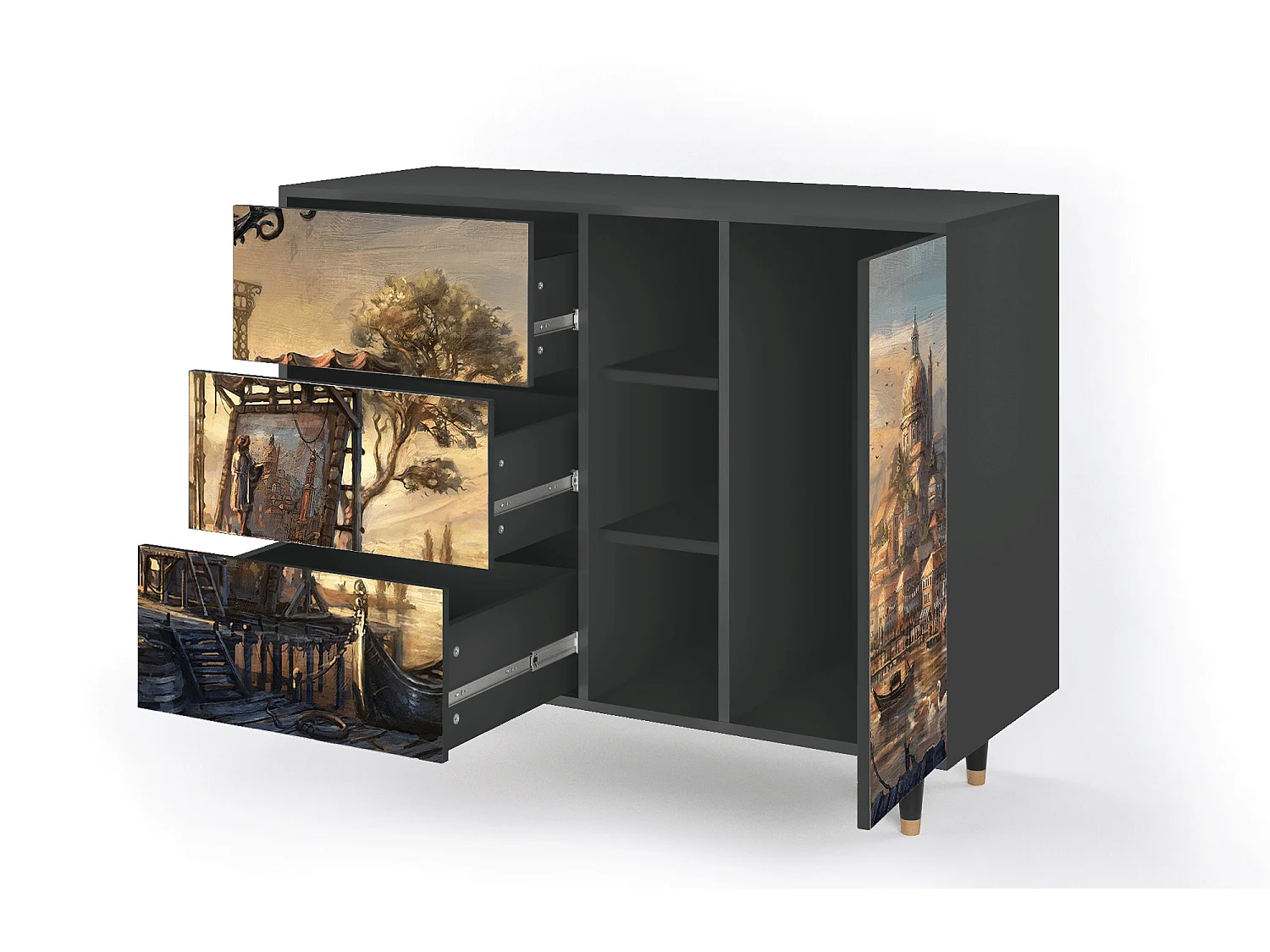 Buffet - 125x98x48 cm - BS2 - Venice, Anthracite