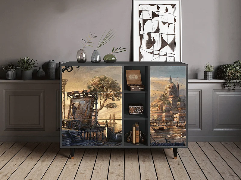 Buffet - 125x98x48 cm - BS2 - Venice, Anthracite