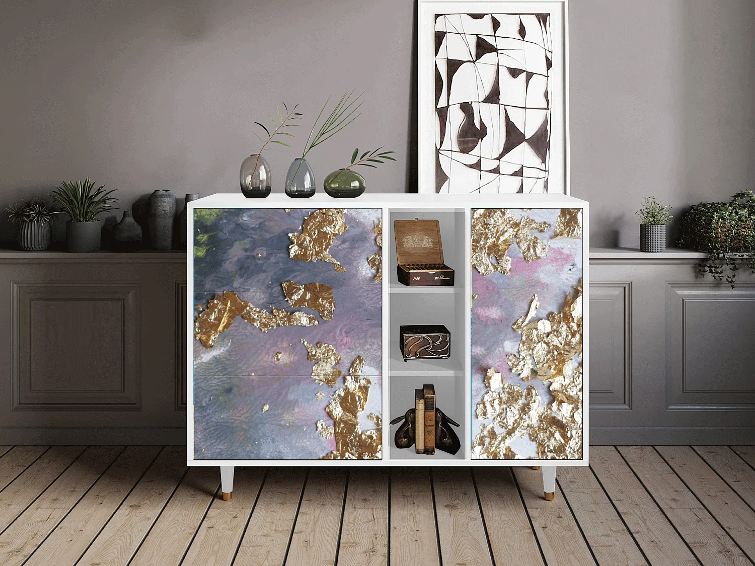 Aparador - 125x98x48 cm - BS2 - Planet Earth, Blanco