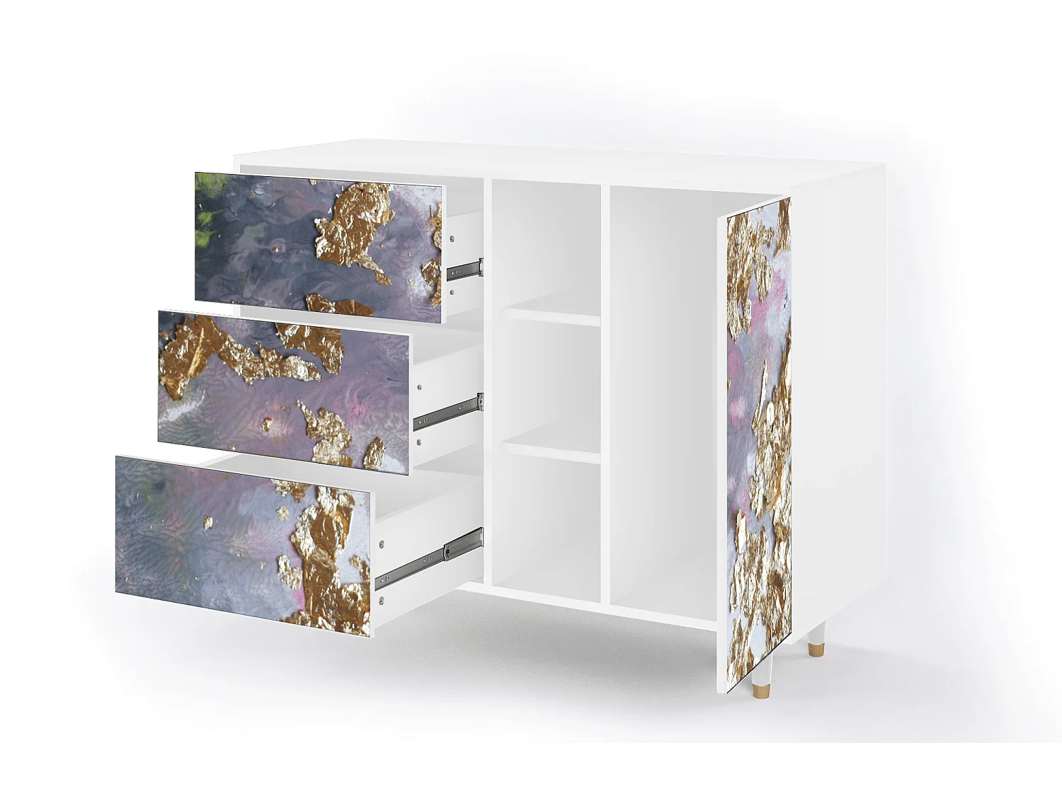 Aparador - 125x98x48 cm - BS2 - Planet Earth, Blanco