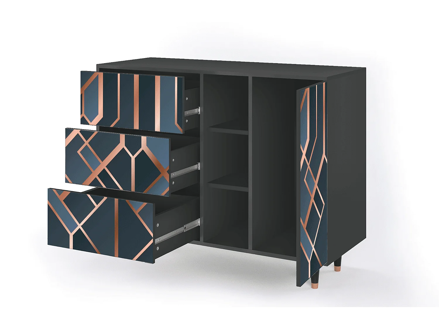 Dressoir - 125x98x48 cm - BS2 - Ashy 1920', Antraciet