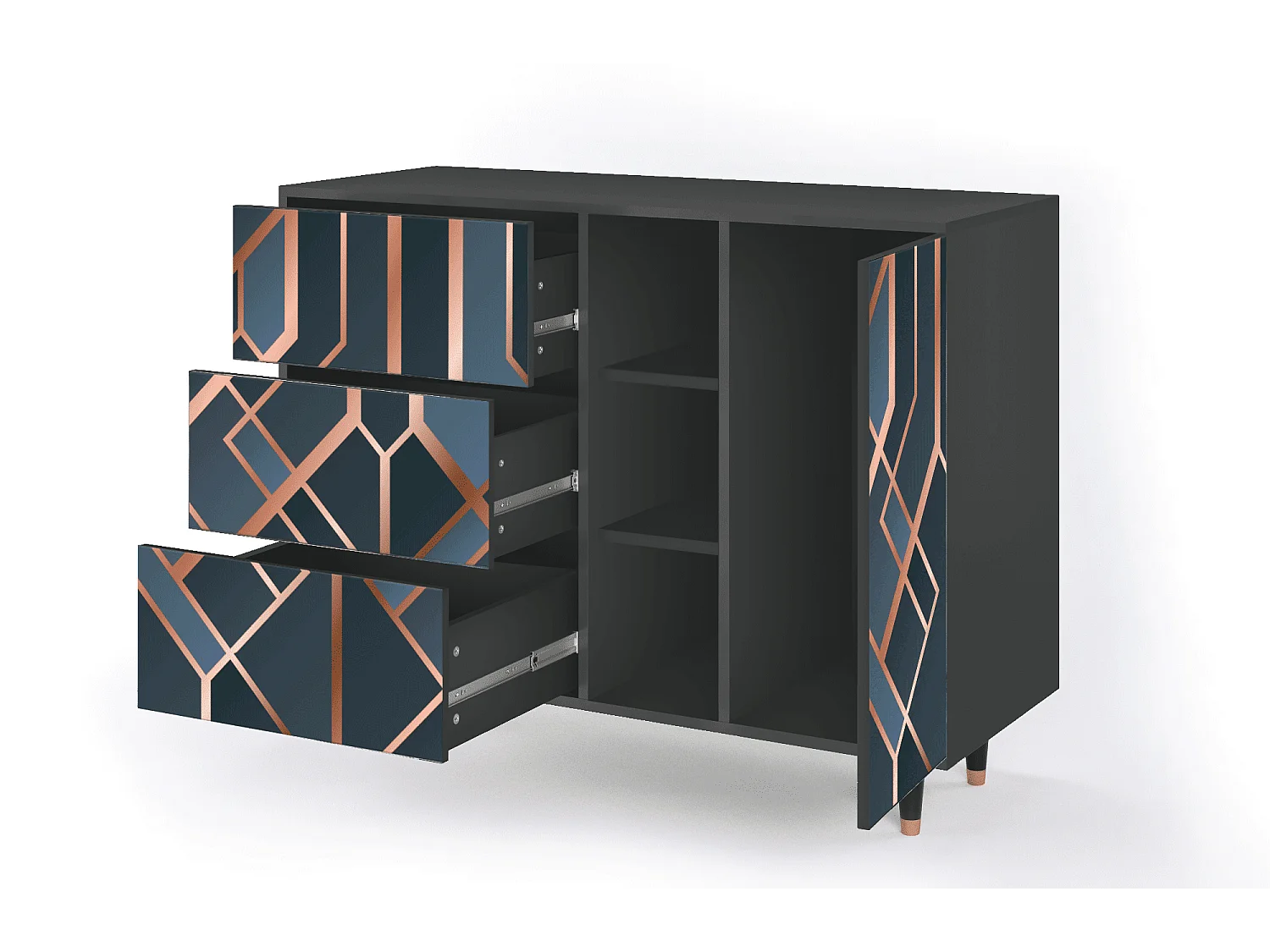 Kredens - 125x98x48 cm - BS2 - Ashy 1920', Antracyt