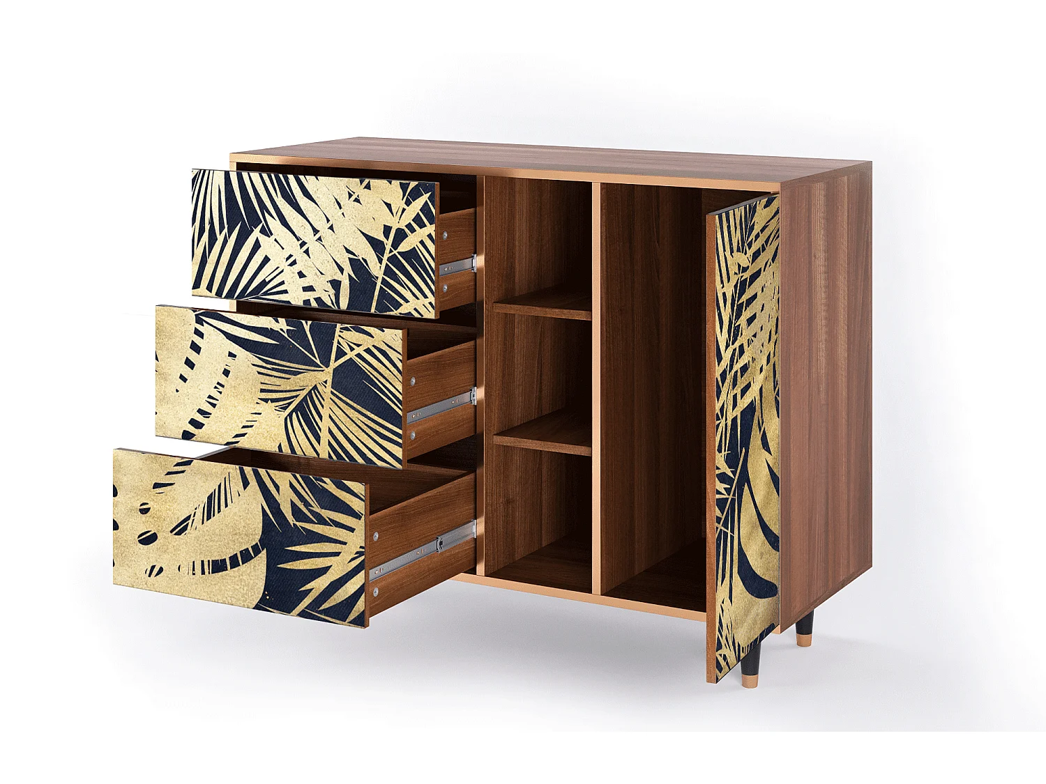 Buffet - 125x98x48 cm - BS2 - Jungle Vibes, Noyer