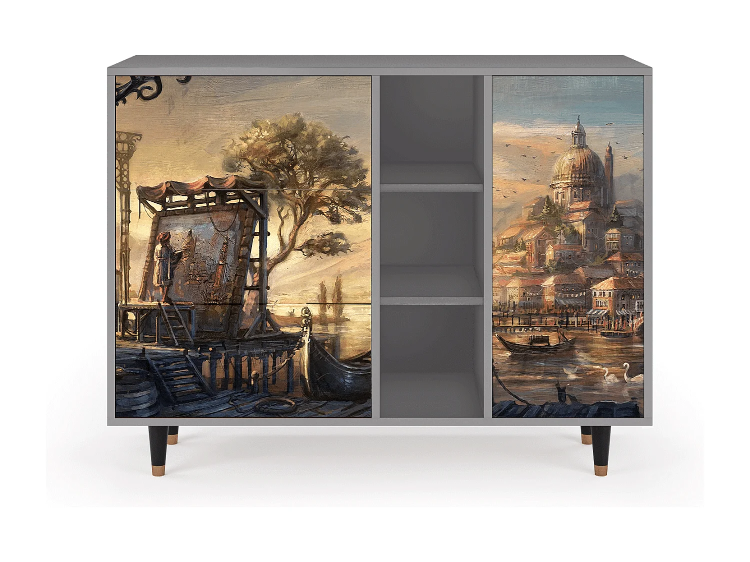 Buffet - 125x98x48 cm - BS2 - Venice, Gris