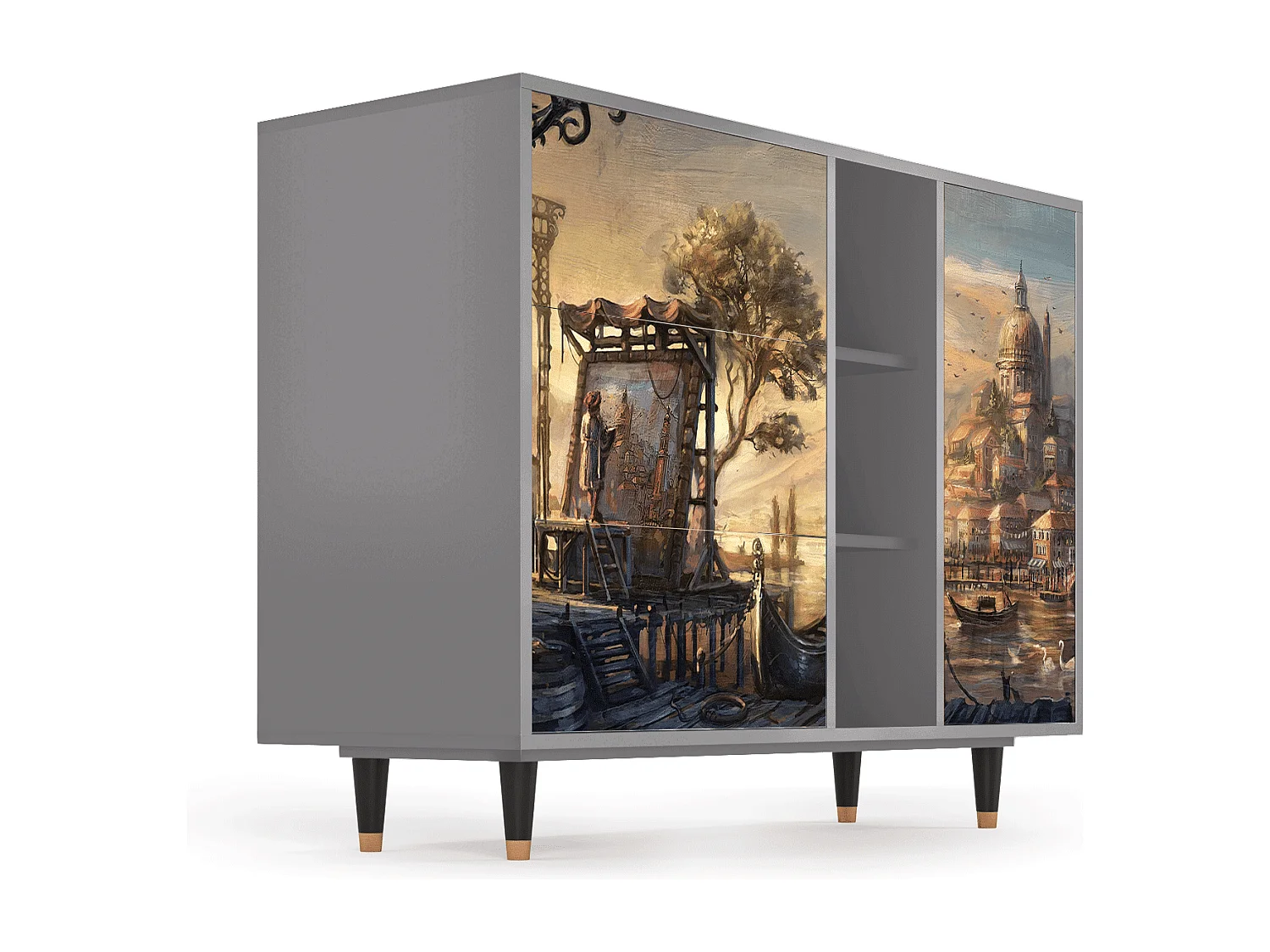 Buffet - 125x98x48 cm - BS2 - Venice, Gris