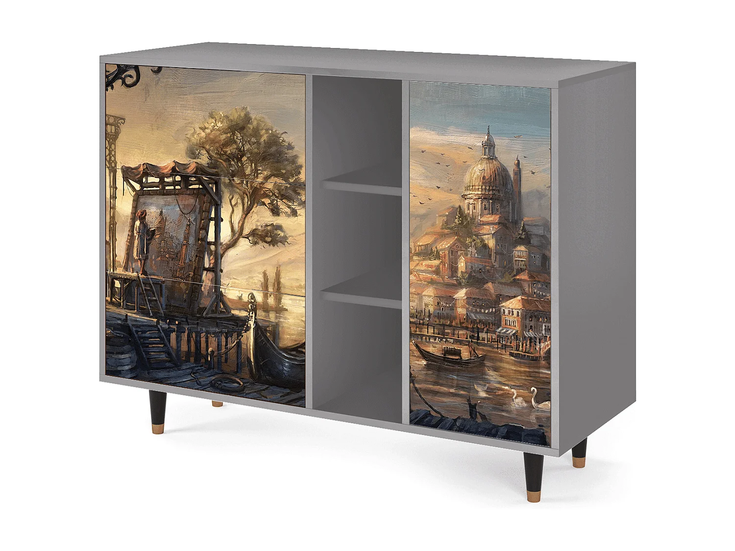 Buffet - 125x98x48 cm - BS2 - Venice, Gris