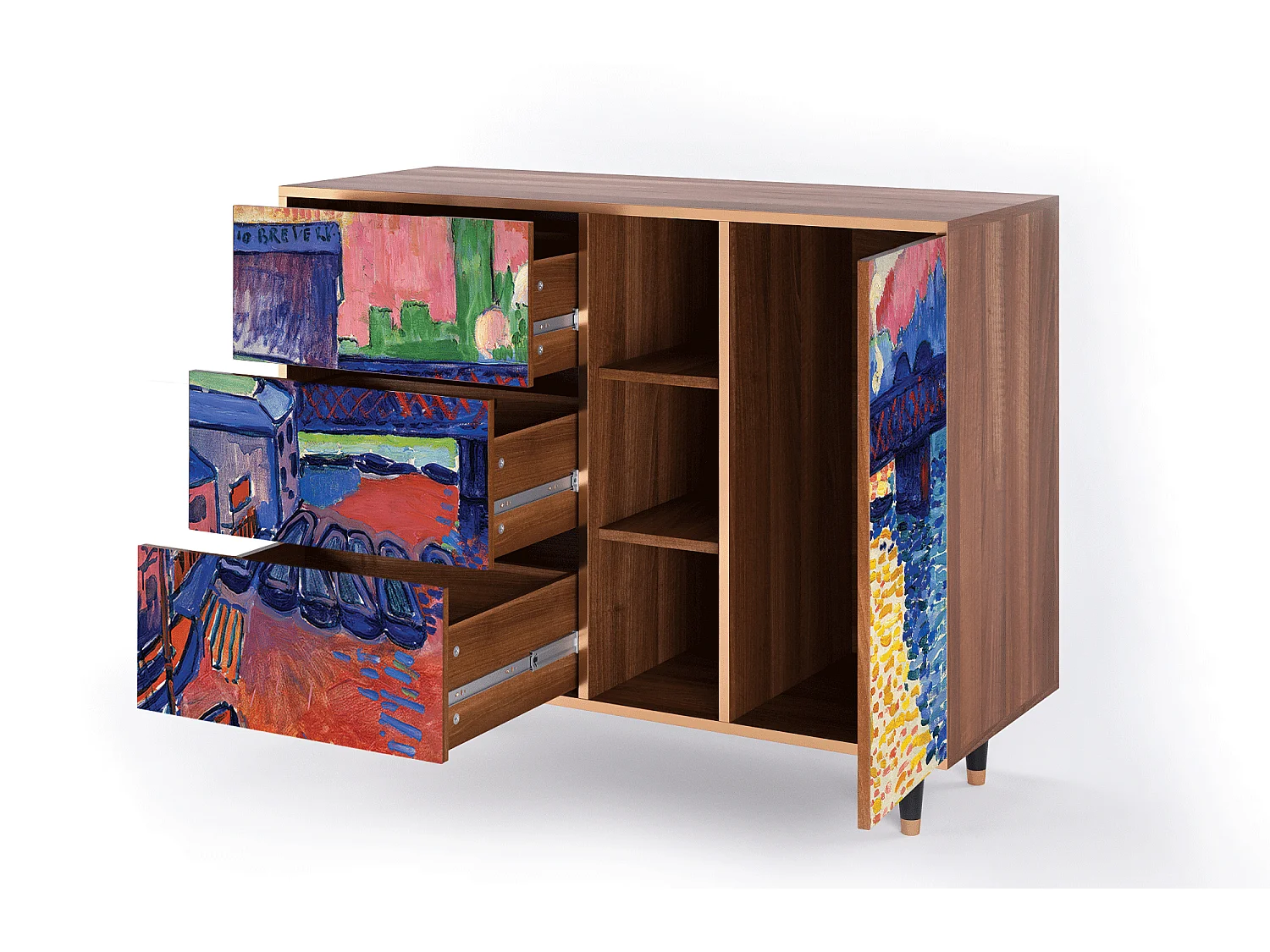 Buffet - 125x98x48 cm - BS2 - Charing Cross Bridge, Noyer