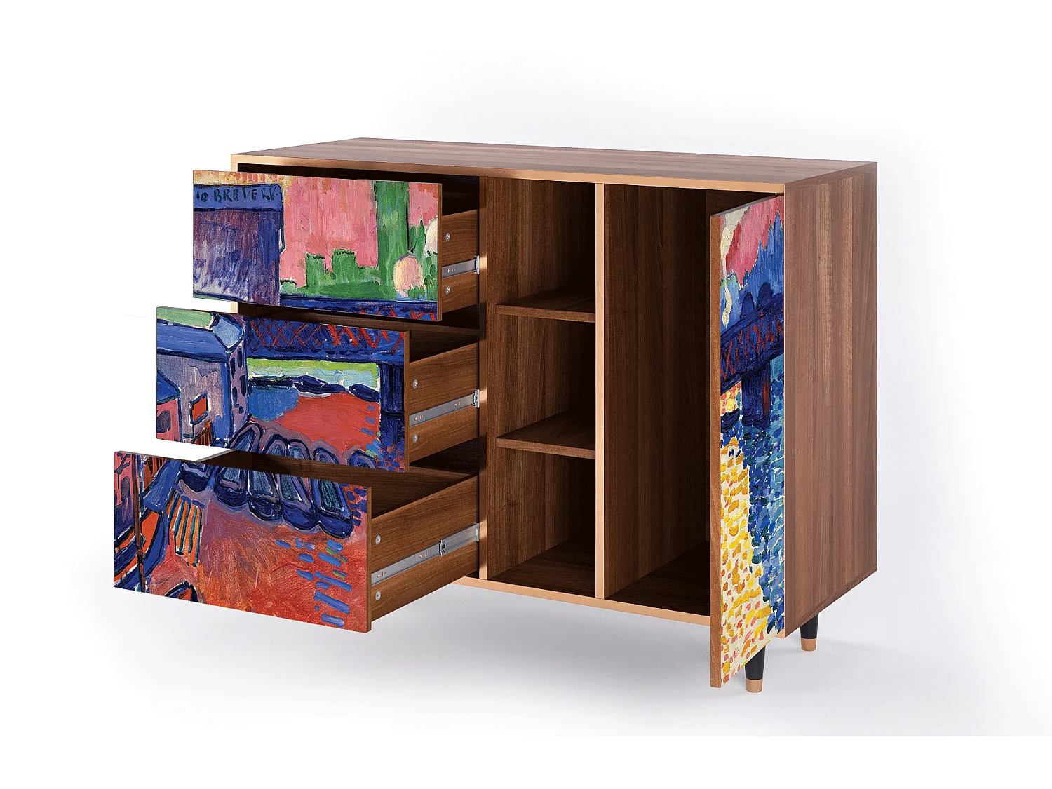 Buffet - 125x98x48 cm - BS2 - Charing Cross Bridge, Noyer