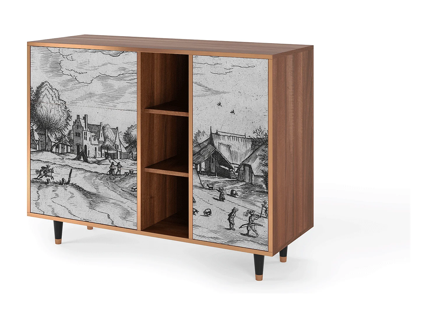 Buffet - 125x98x48 cm - BS2 - Country Village, Noyer