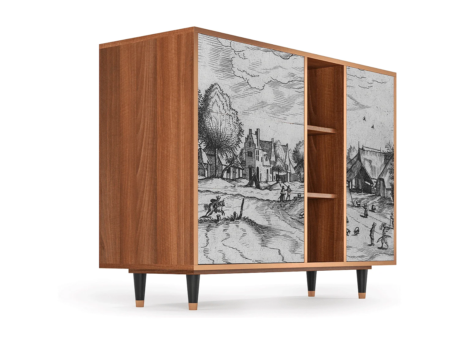 Buffet - 125x98x48 cm - BS2 - Country Village, Noyer