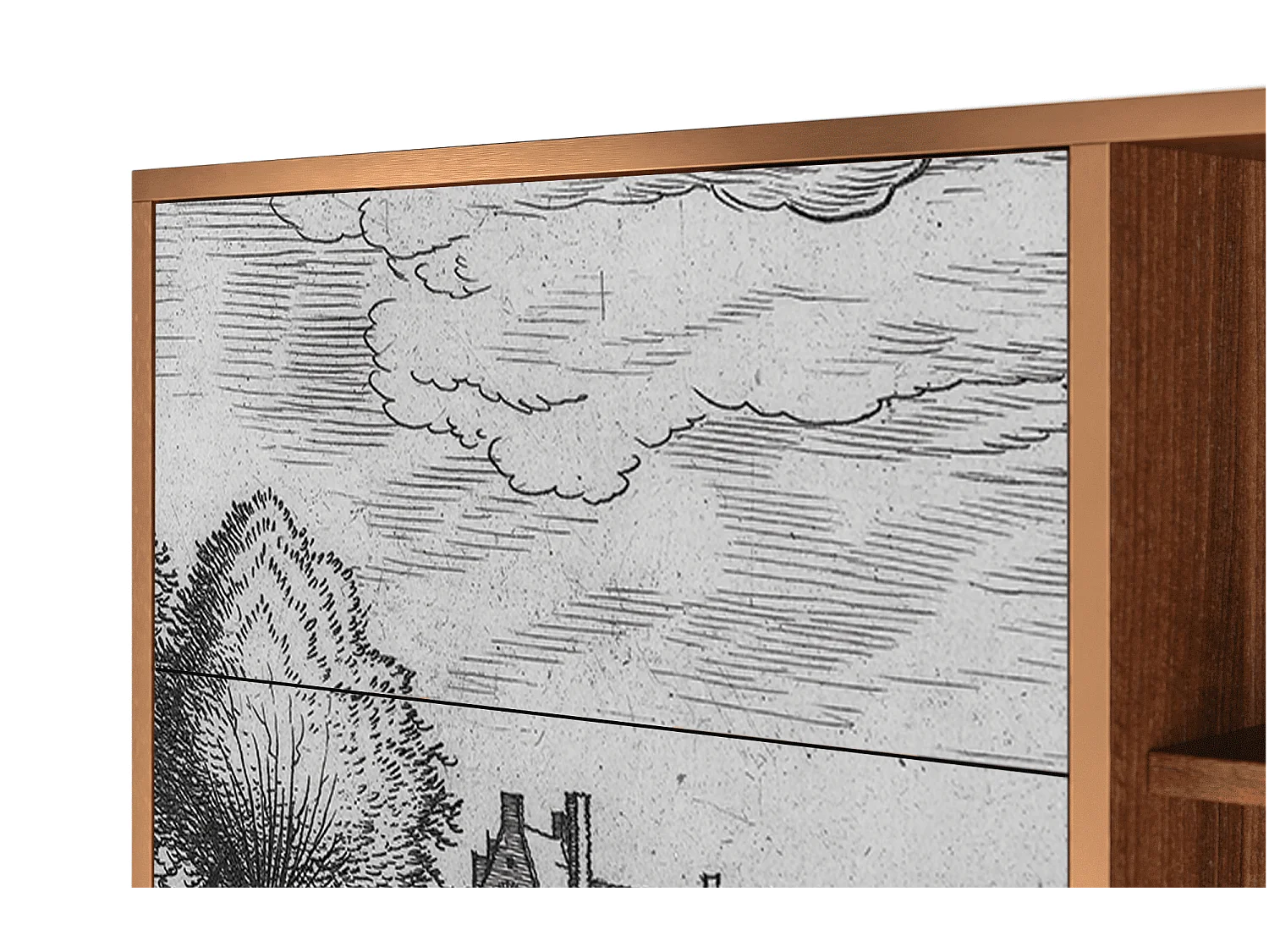 Aparador - 125x98x48 cm - BS2 - Country Village, Nogal