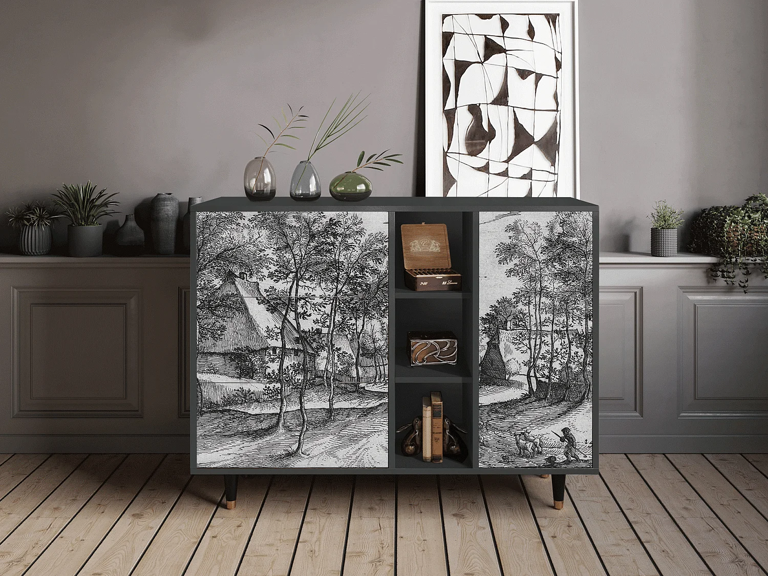 Buffet - 125x98x48 cm - BS2 - Village Road, Anthracite