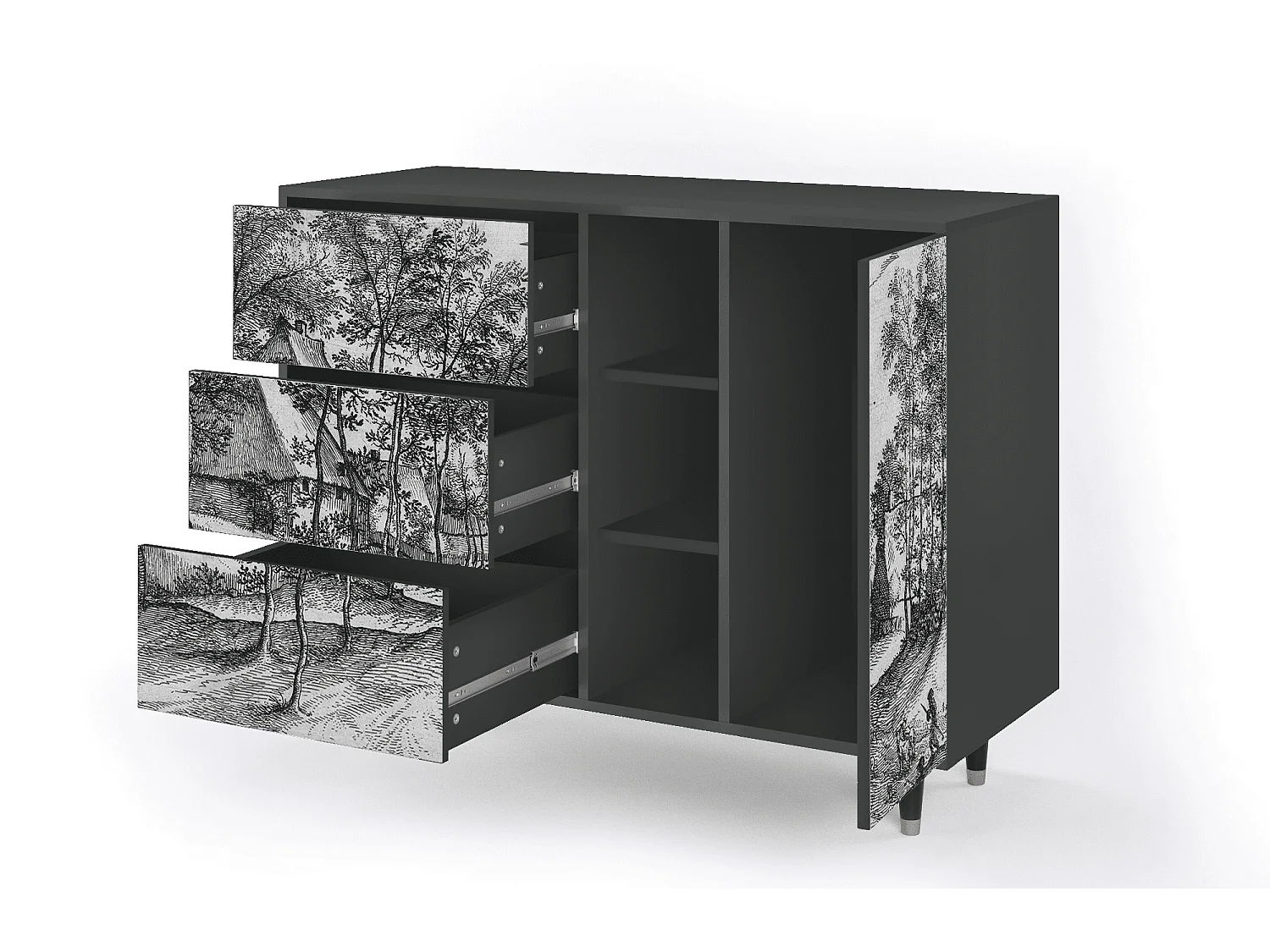 Buffet - 125x98x48 cm - BS2 - Village Road, Anthracite
