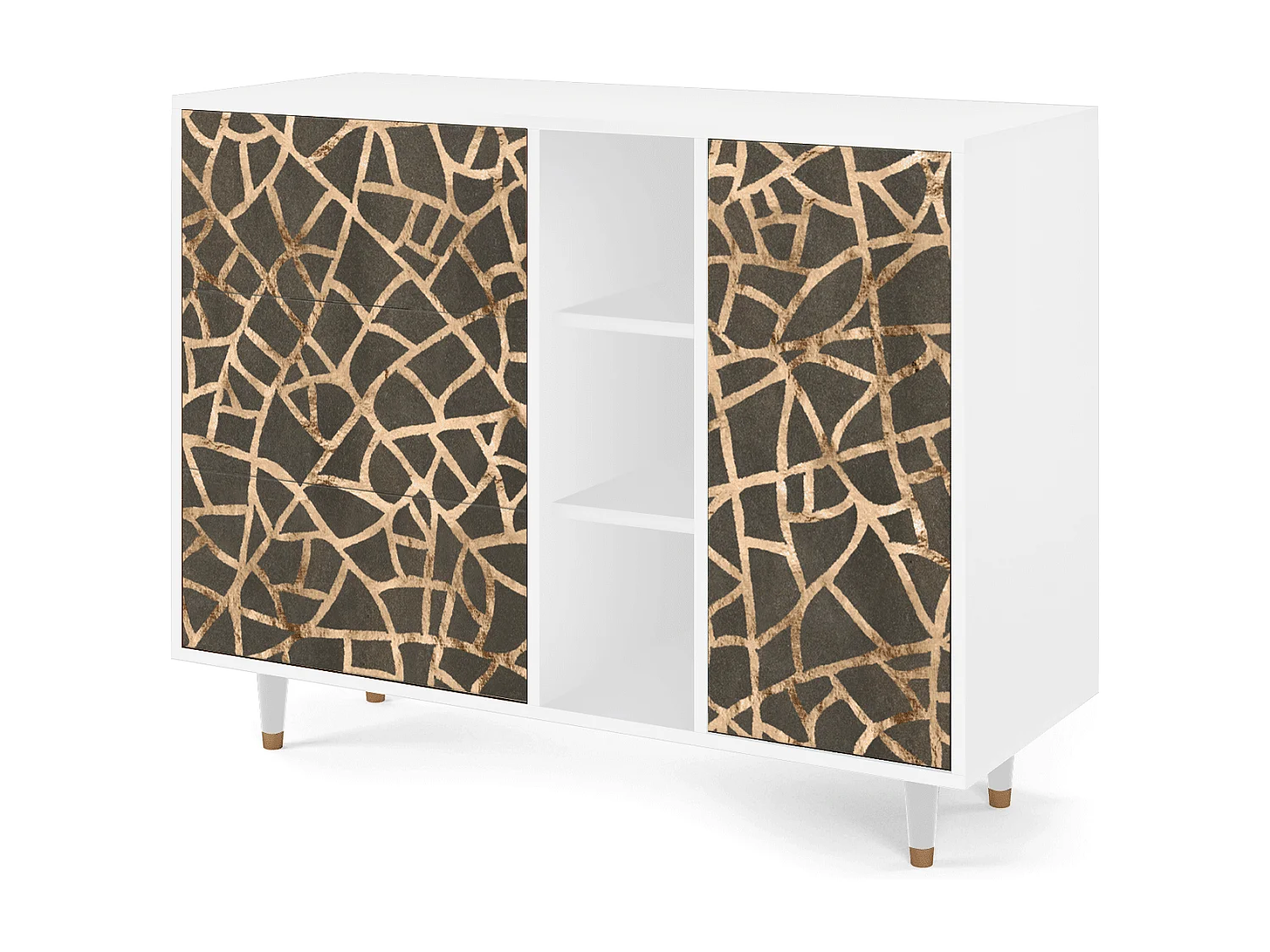 Buffet - 125x98x48 cm - BS2 - Enlarged Leaf, Blanc