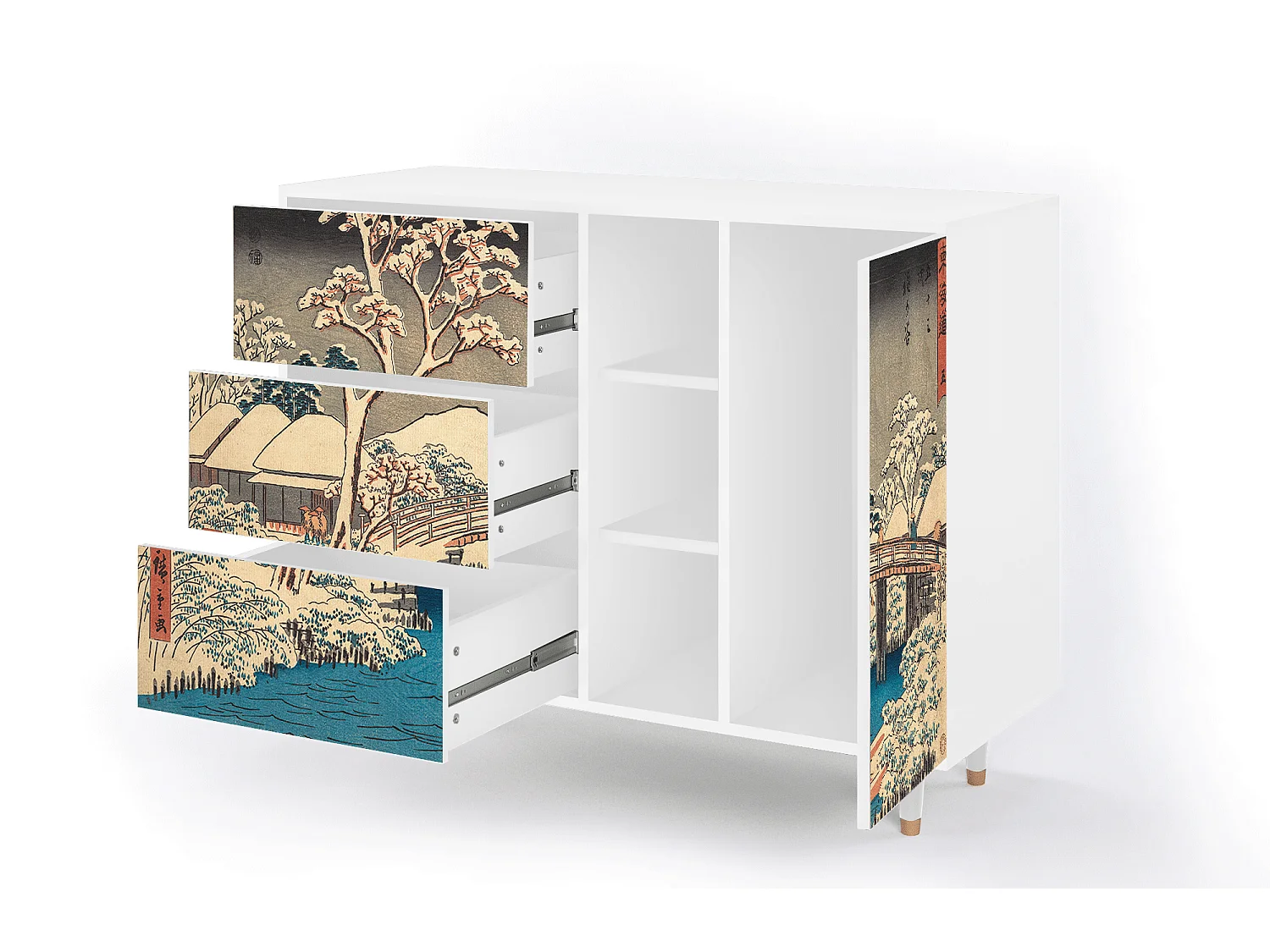 Credenza - 125x98x48 cm - BS2 - Katabira River, Bianco