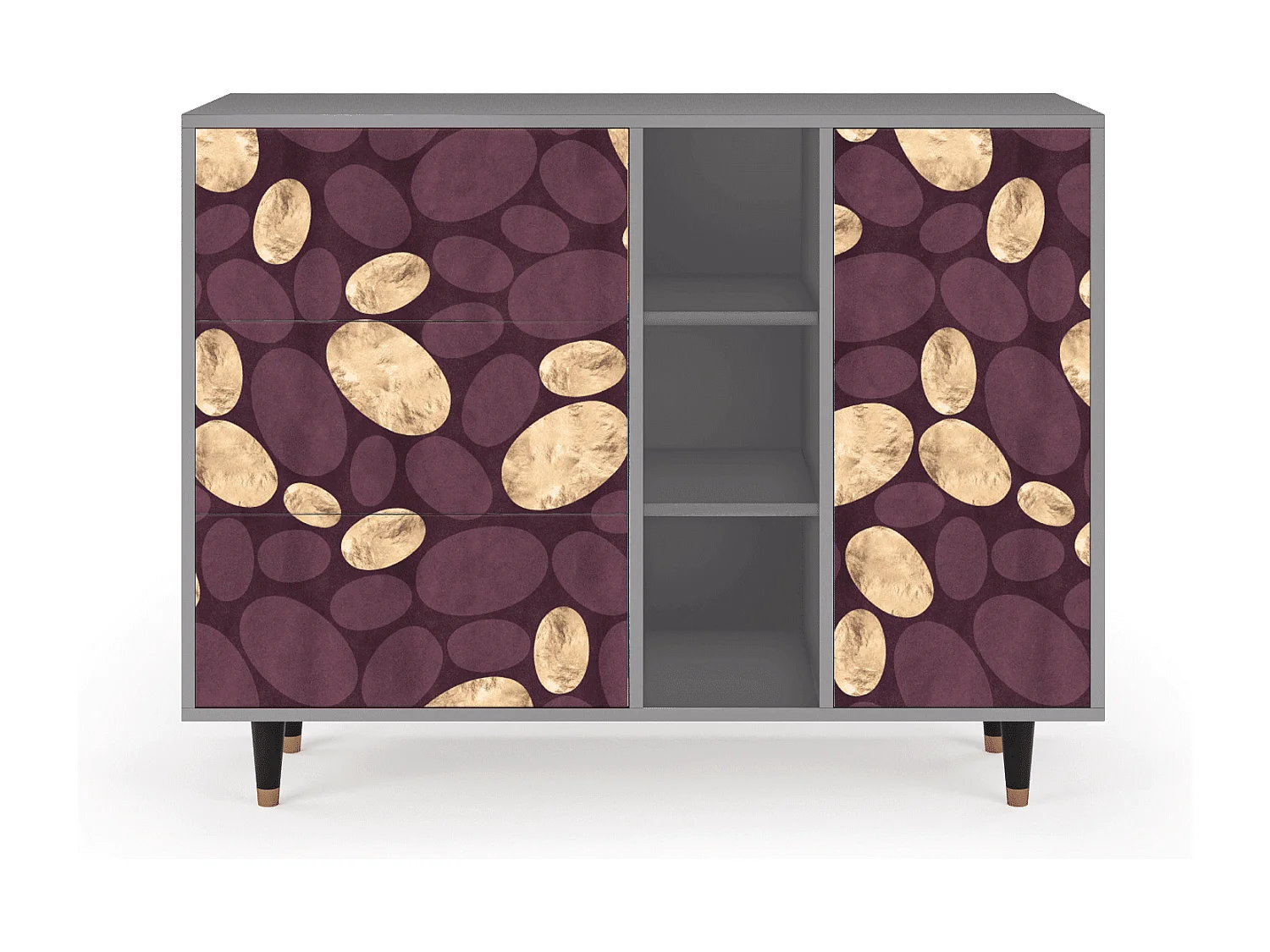 Aparador - 125x98x48 cm - BS2 - Fine Wine, Cinza