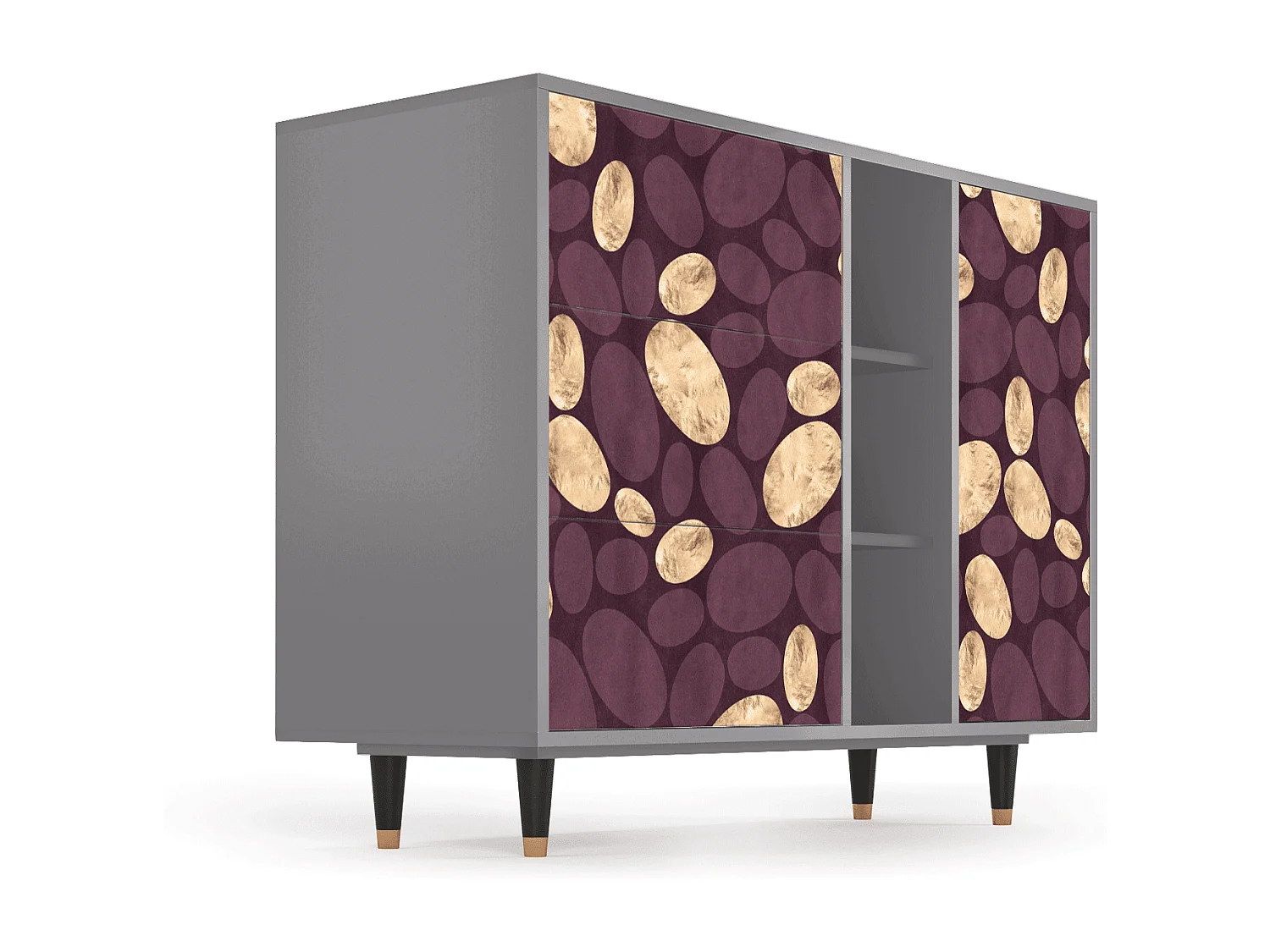 Aparador - 125x98x48 cm - BS2 - Fine Wine, Cinza