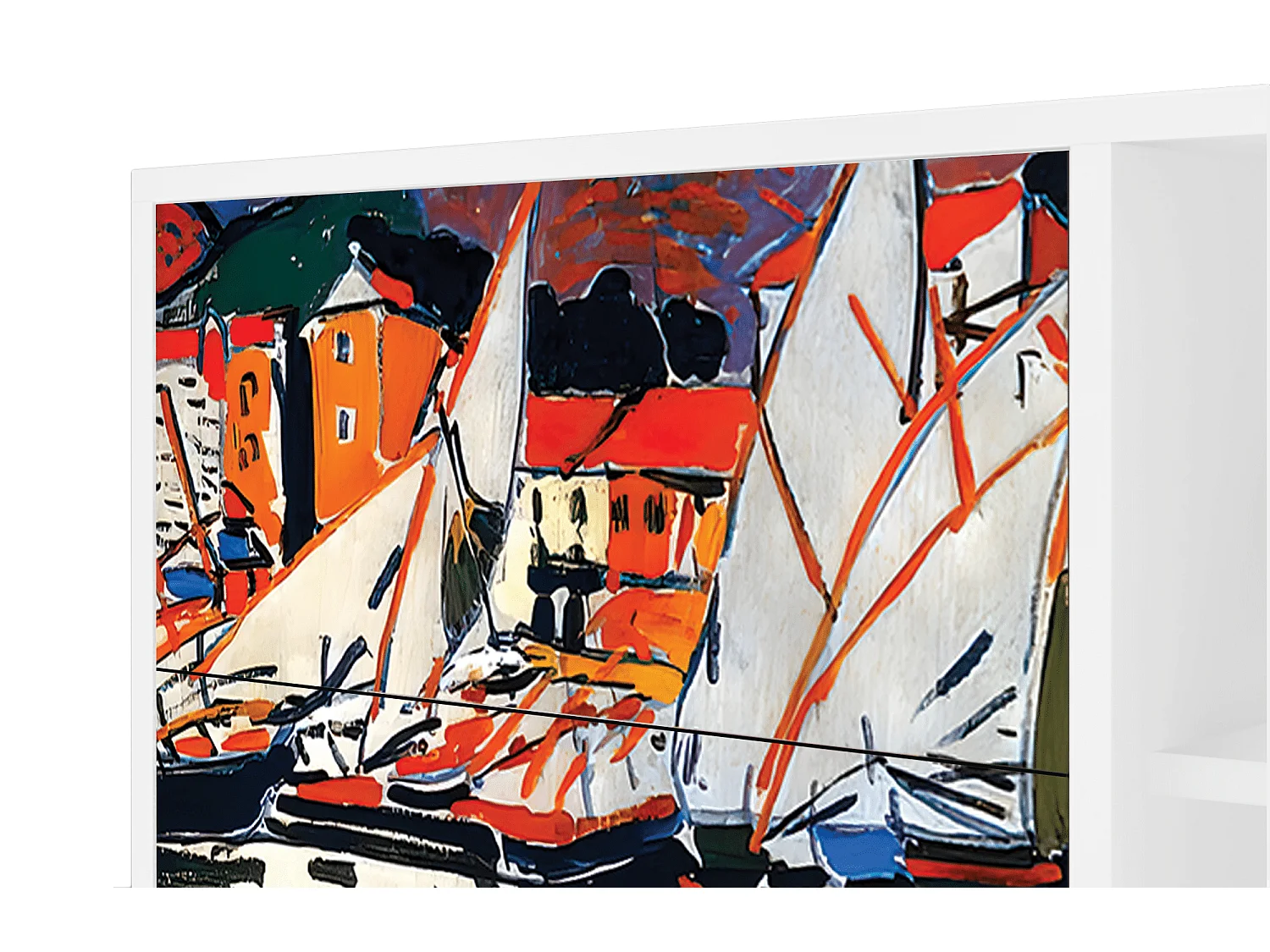 Aparador - 125x98x48 cm - BS2 - Le Séchage des voiles , Blanco