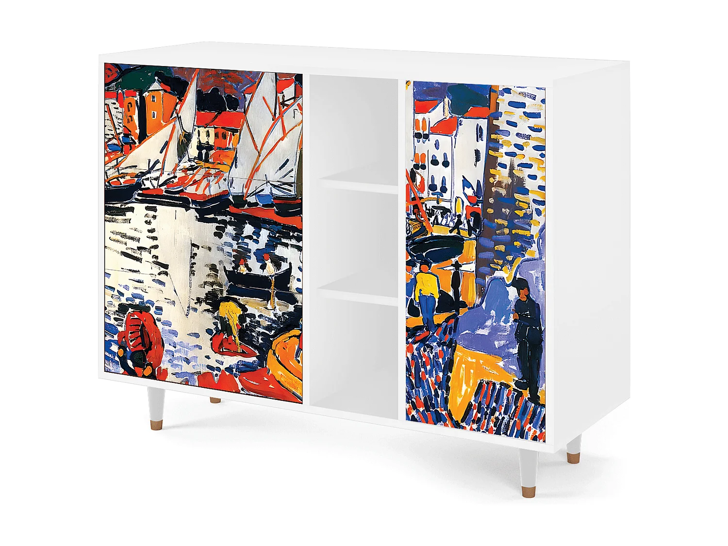 Buffet - 125x98x48 cm - BS2 - Le Séchage des voiles , Blanc