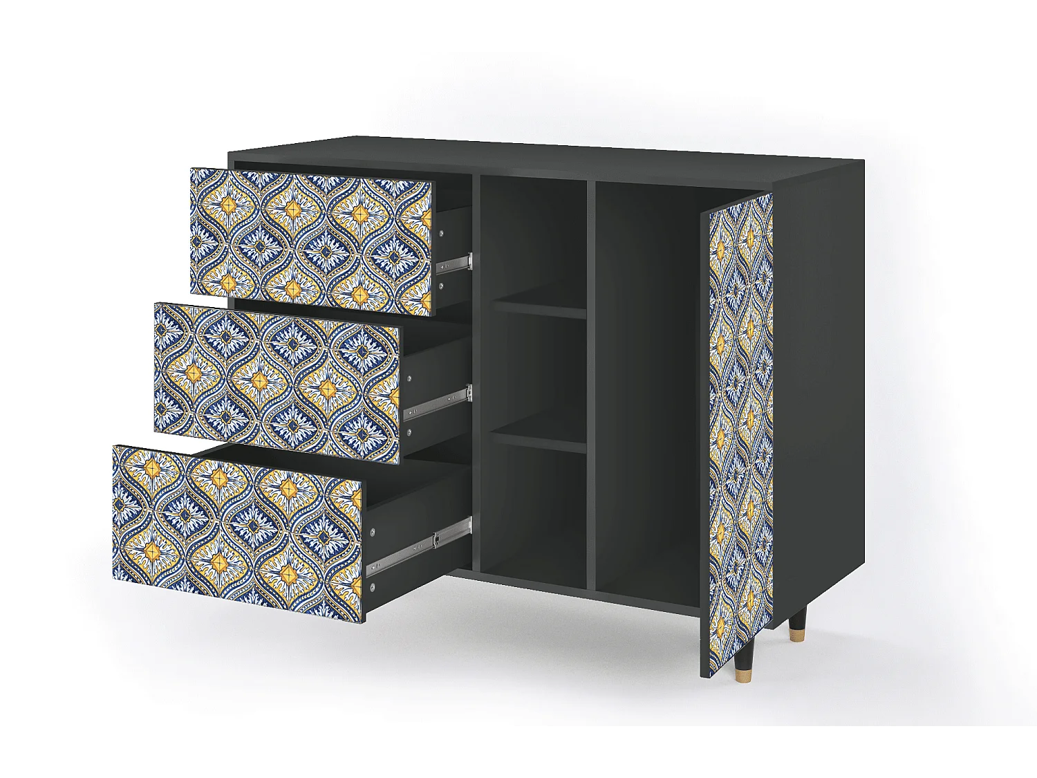 Aparador - 125x98x48 cm - BS2 - Illusory Pattern, Antracite