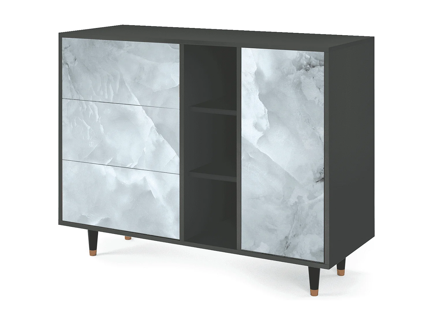 Buffet - 125x98x48 cm - BS2 - The Onyx, Anthracite
