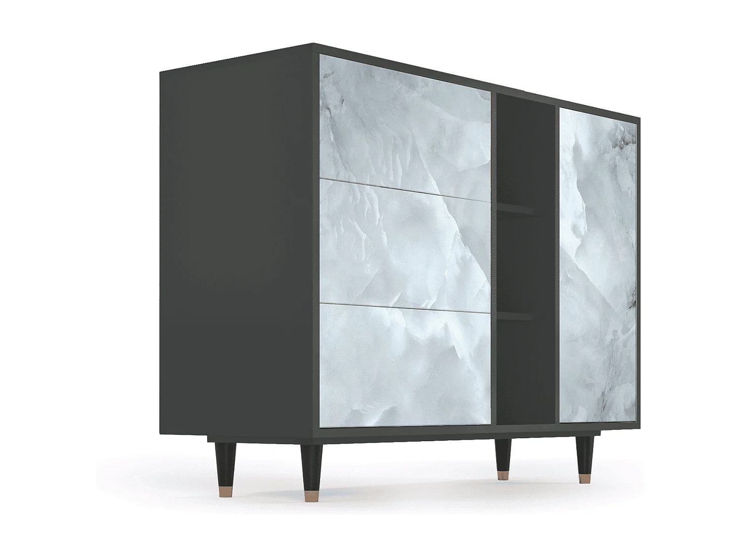 Buffet - 125x98x48 cm - BS2 - The Onyx, Anthracite