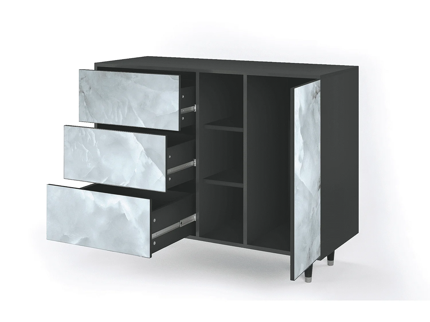 Buffet - 125x98x48 cm - BS2 - The Onyx, Anthracite