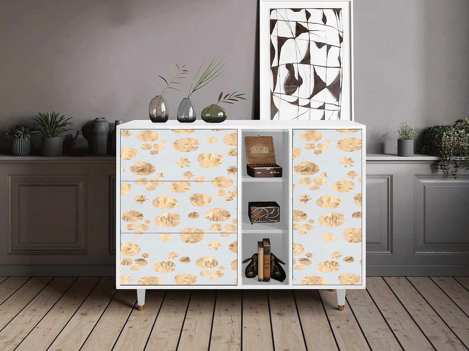 Buffet - 125x98x48 cm - BS2 - Blue Giraffe, Blanc