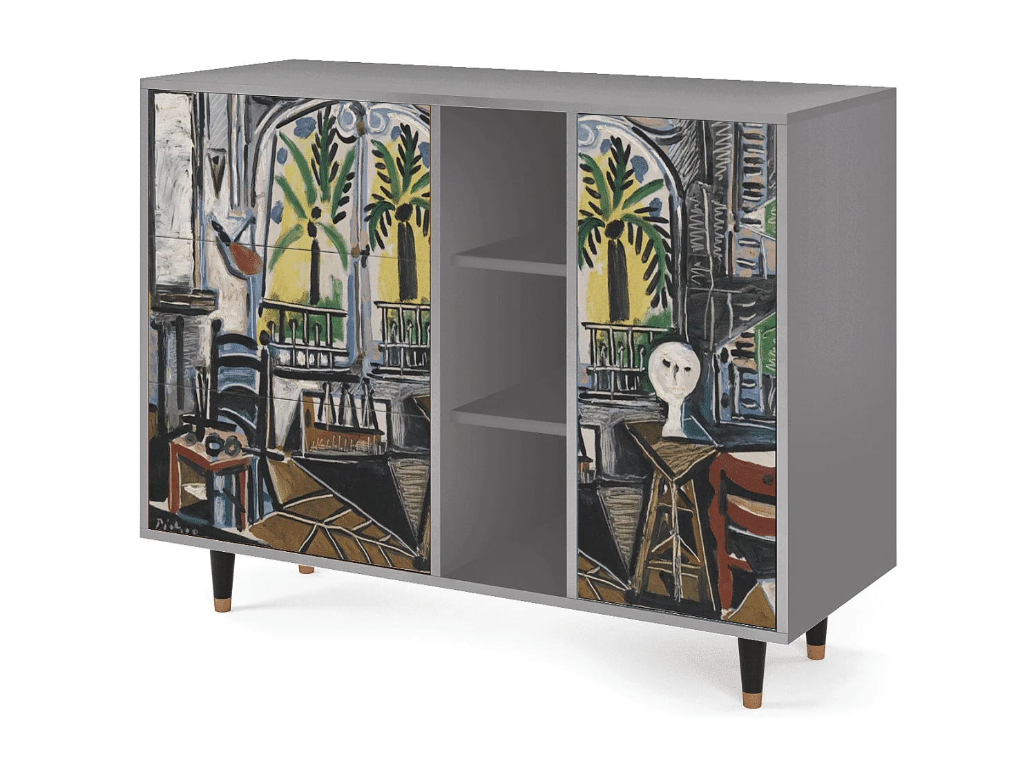 Aparador - 125x98x48 cm - BS2 - The Studio , Cinza