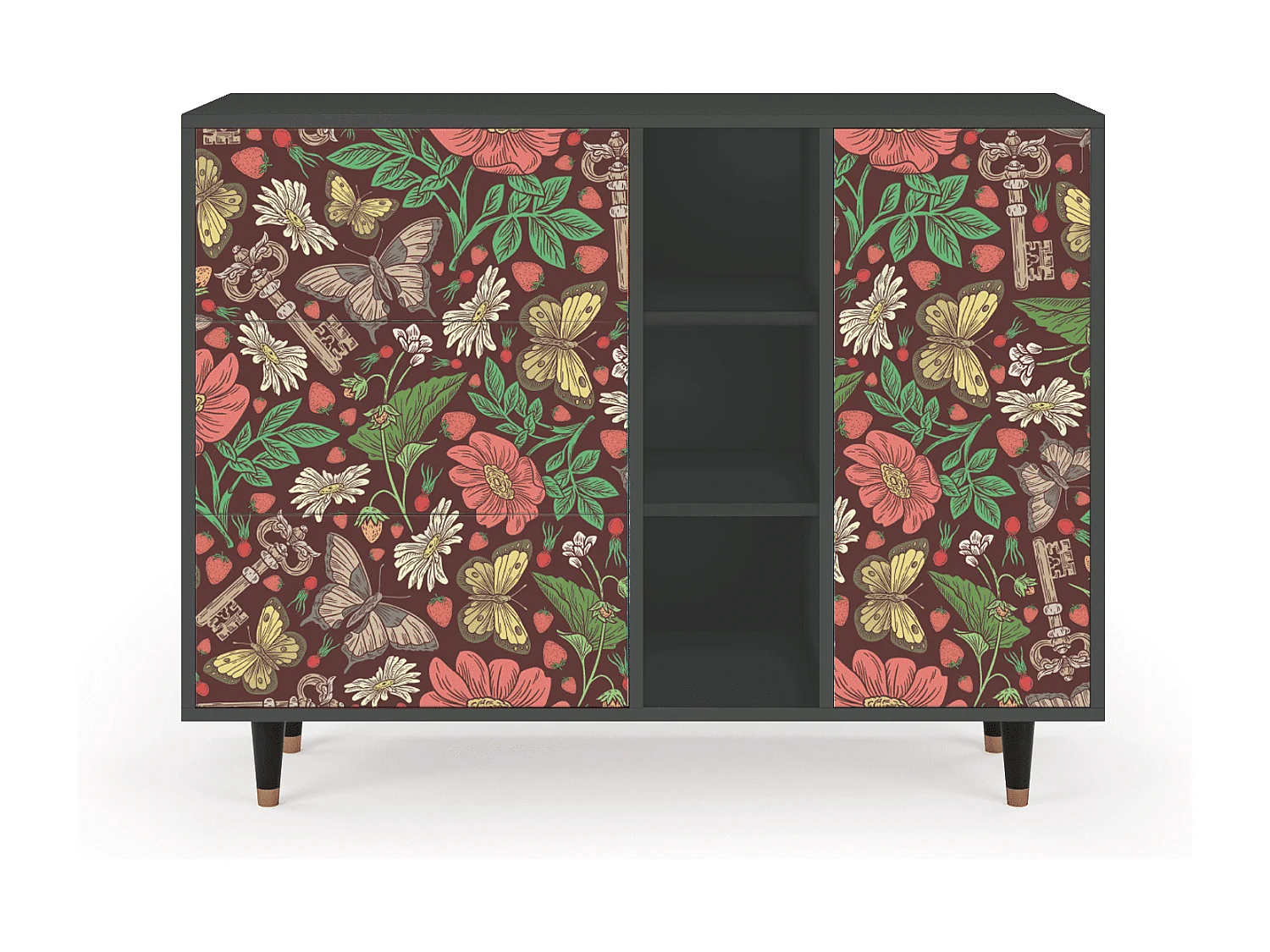 Buffet - 125x98x48 cm - BS2 - Alice in Wonderland, Anthracite