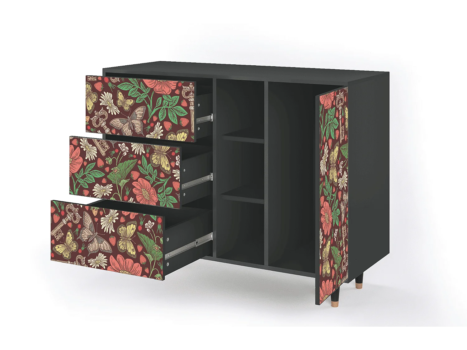 Aparador - 125x98x48 cm - BS2 - Alice in Wonderland, Antracite