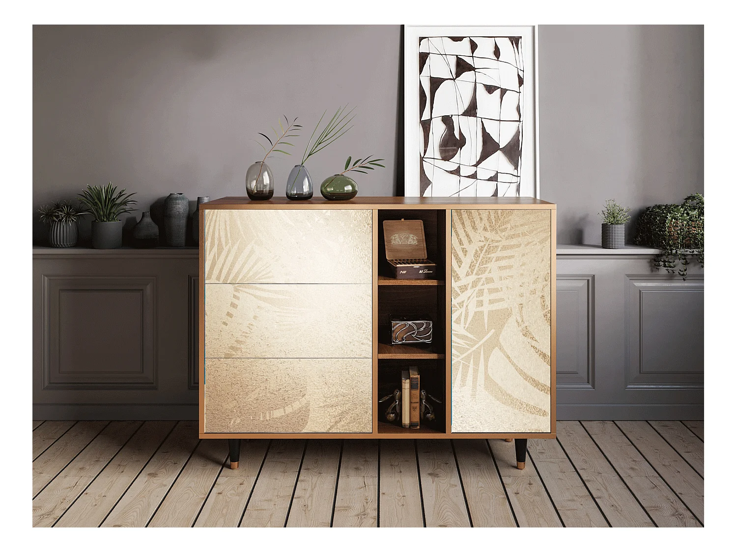 Buffet - 125x98x48 cm - BS2 - Plant of the Dessert, Noyer