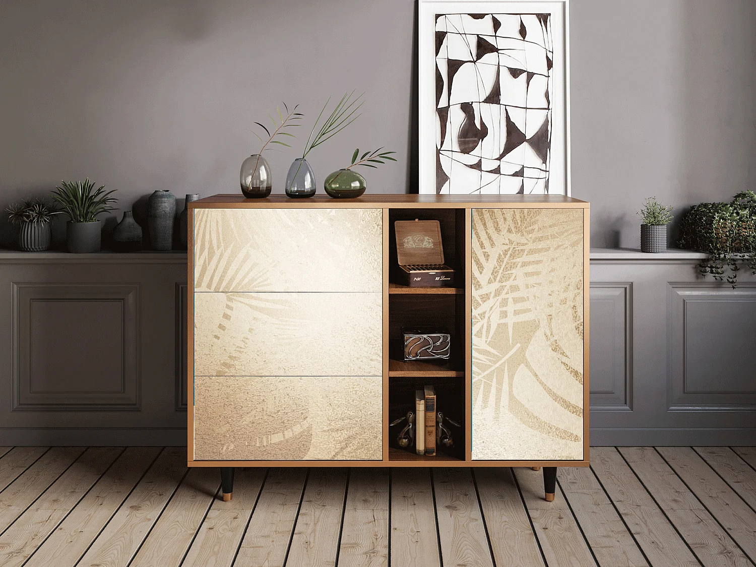 Sideboard - 125x98x48 cm - BS2 - Plant of the Dessert, Walnuss