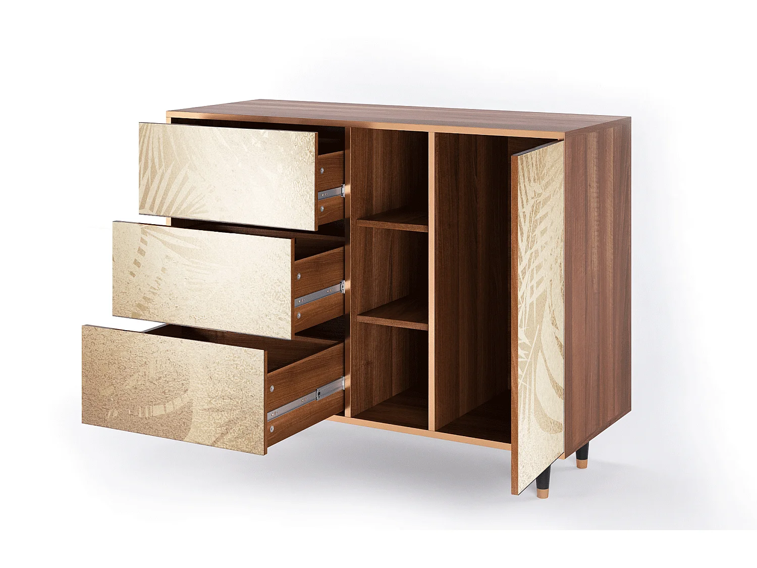 Sideboard - 125x98x48 cm - BS2 - Plant of the Dessert, Walnuss