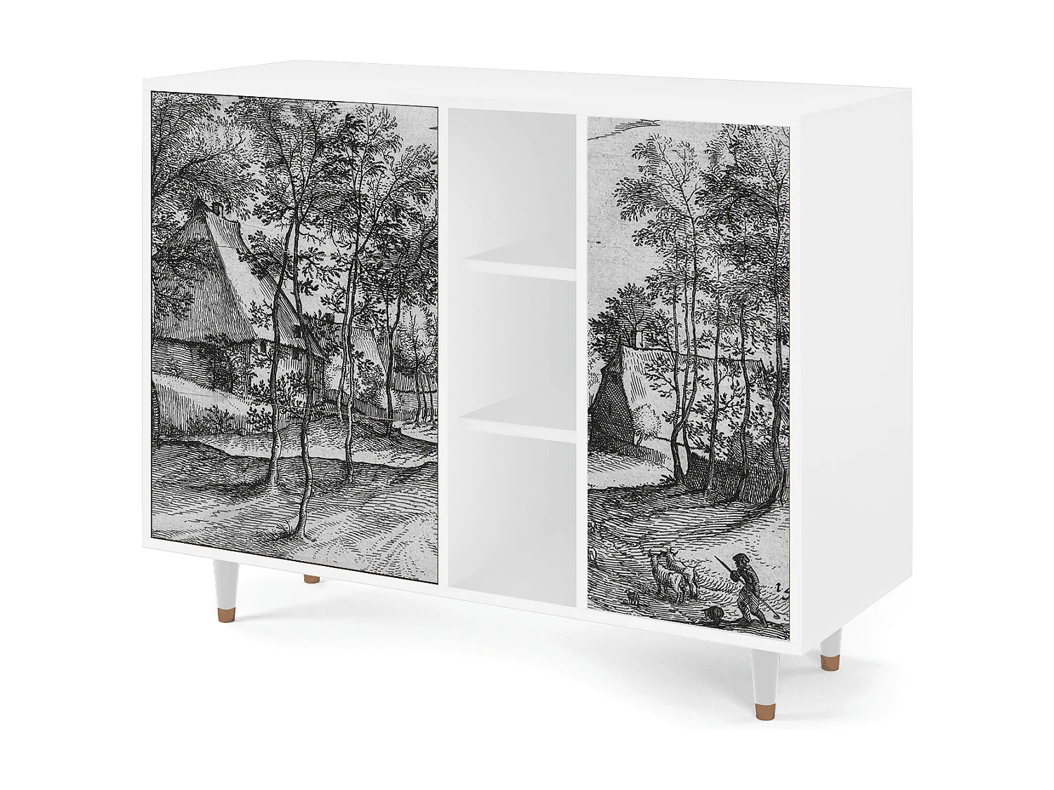 Buffet - 125x98x48 cm - BS2 - Village Road, Blanc