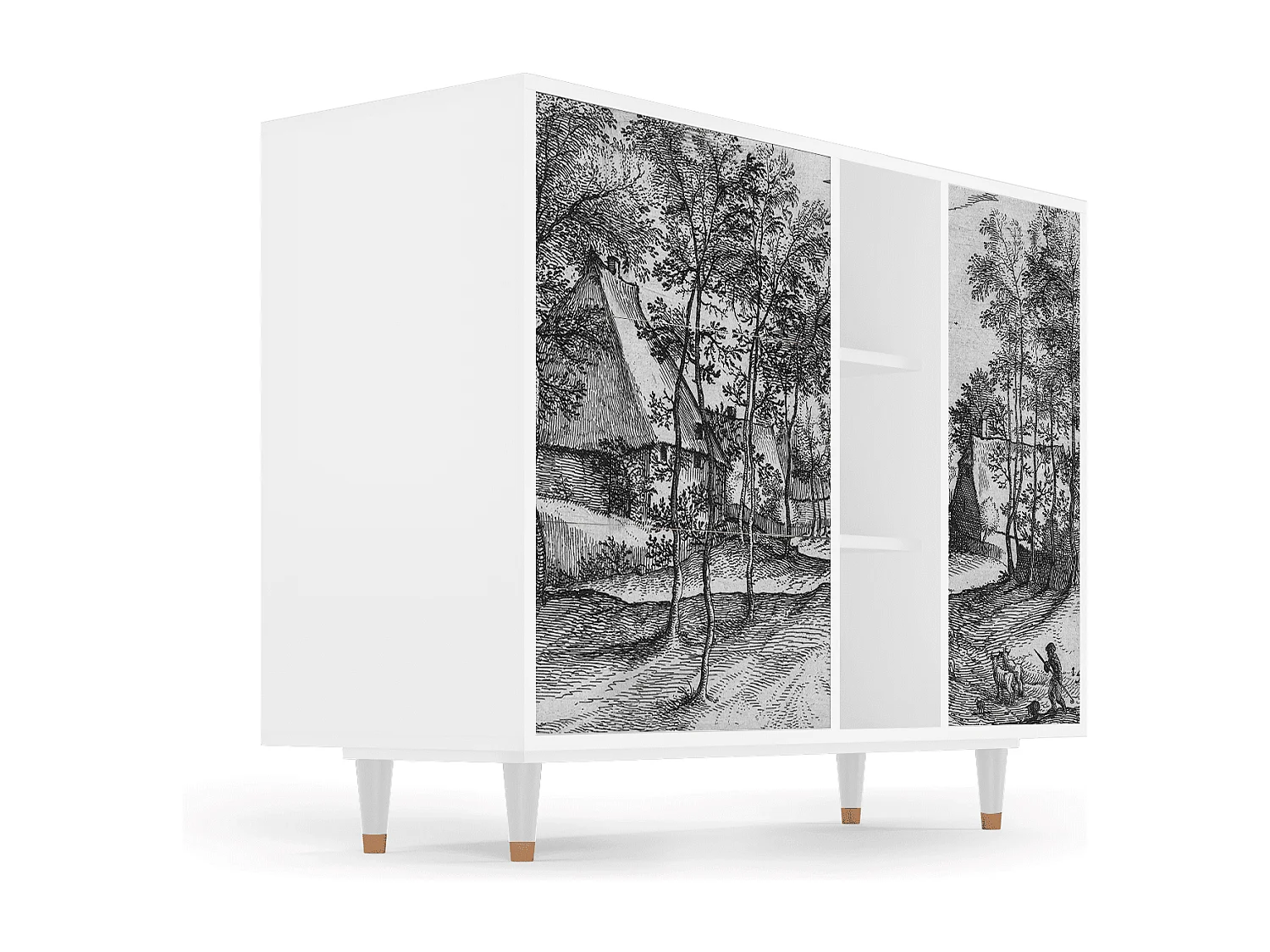Buffet - 125x98x48 cm - BS2 - Village Road, Blanc