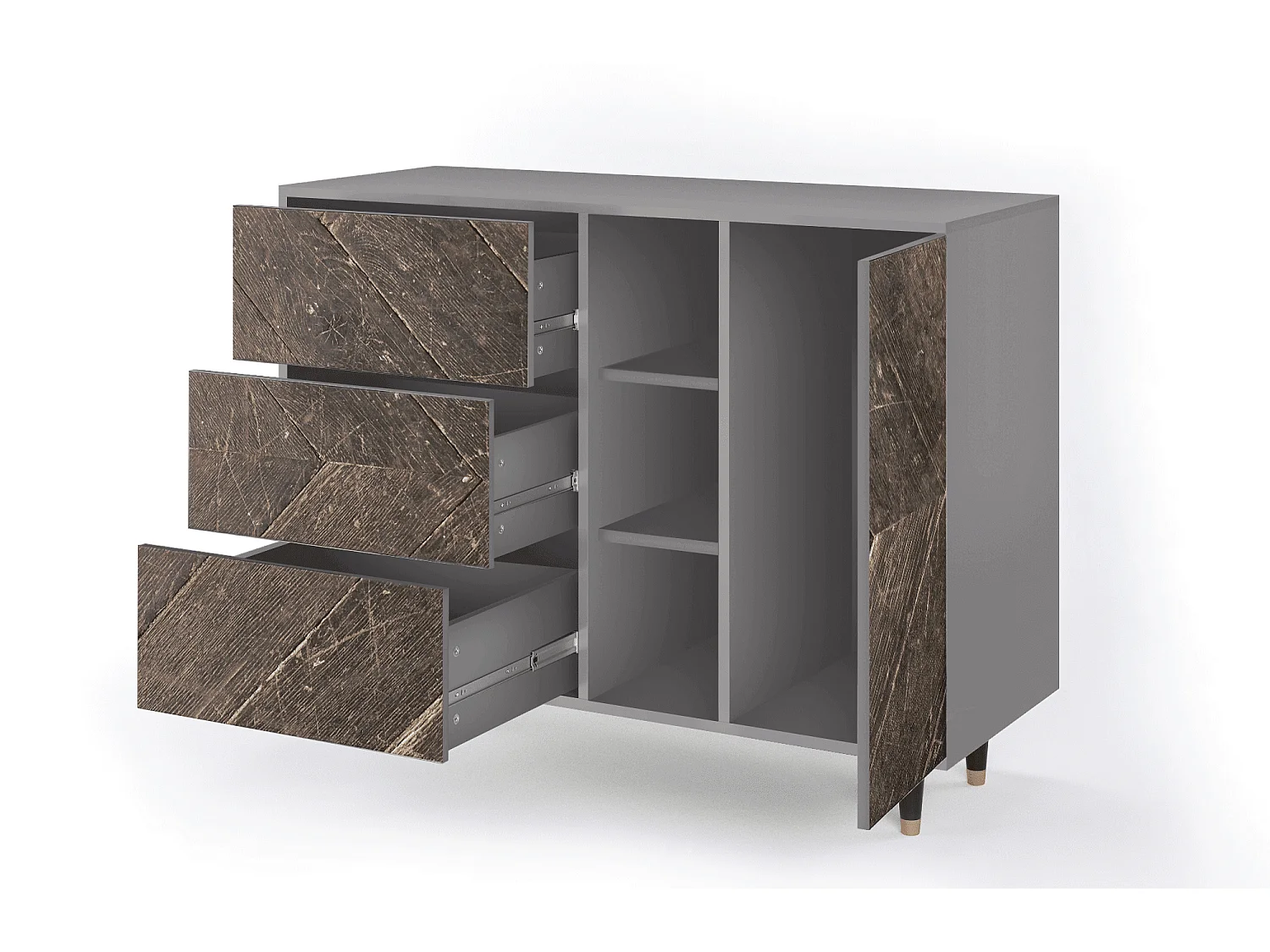 Buffet - 125x98x48 cm - BS2 - Wise Tree, Gris