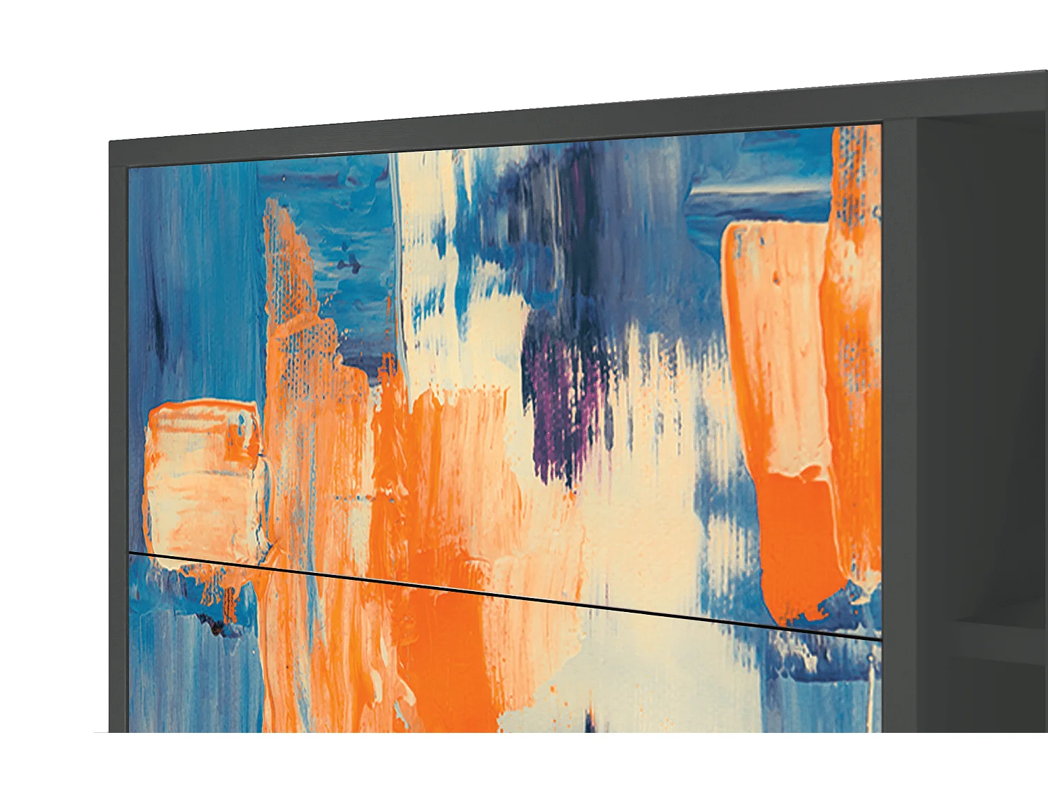 Kredens - 125x98x48 cm - BS2 - Abstract Expressionism, Antracyt