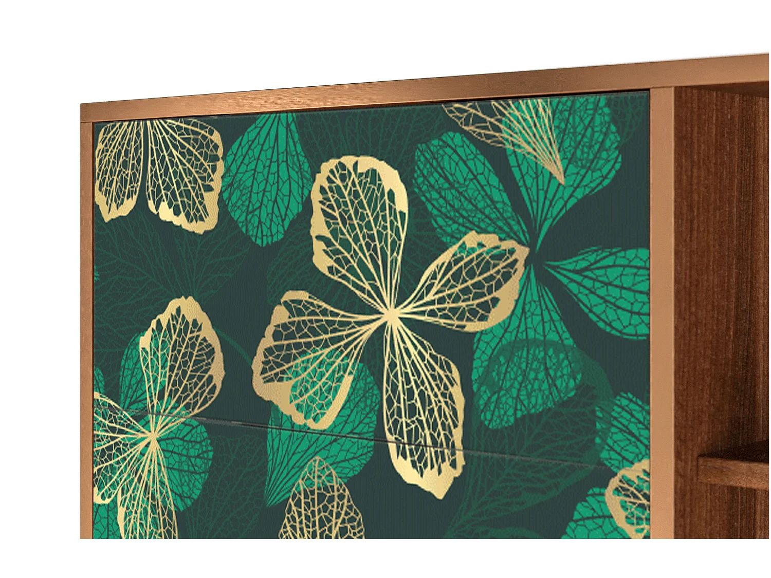 Kredens - 125x98x48 cm - BS2 - Green Flower, Orzech