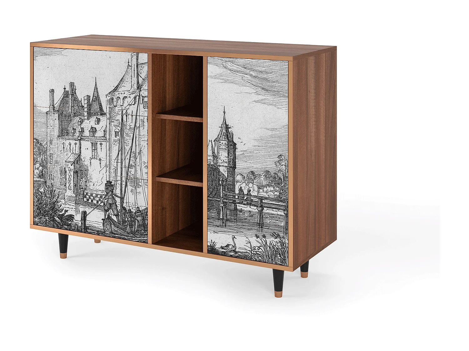 Buffet - 125x98x48 cm - BS2 - Castle by Breugel, Noyer
