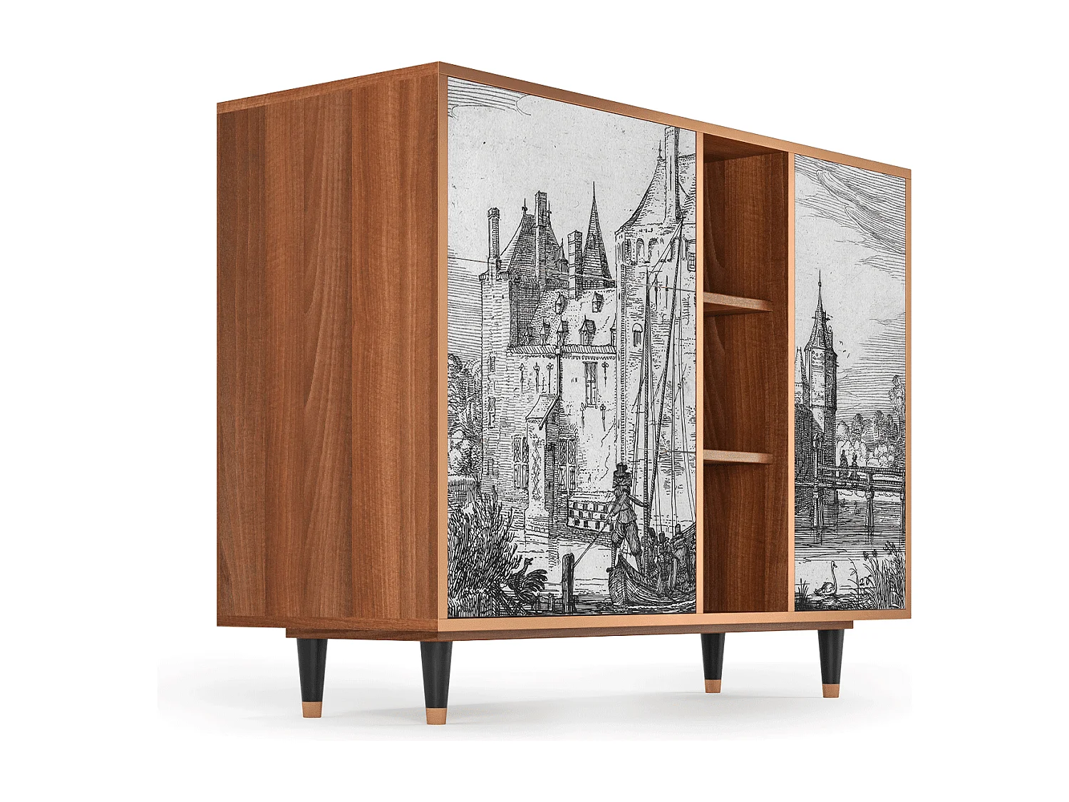 Buffet - 125x98x48 cm - BS2 - Castle by Breugel, Noyer